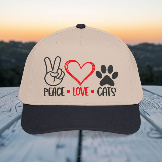 PEACE LOVE CATS HAT
